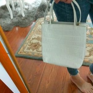 Talbots white croc embossed genuine leather purse